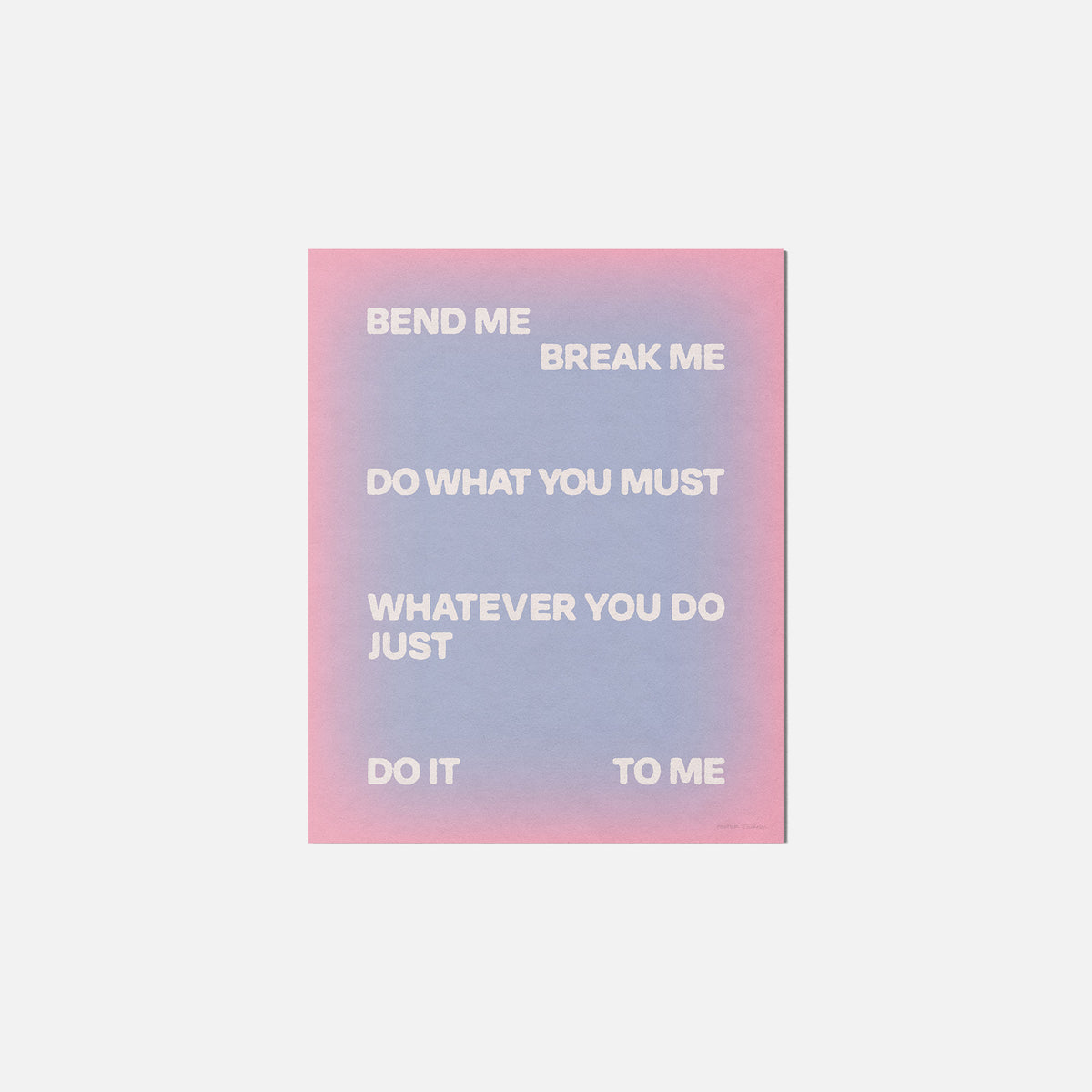 BEND PRINT