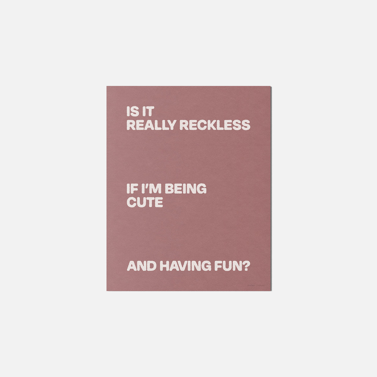 RECKLESS PRINT
