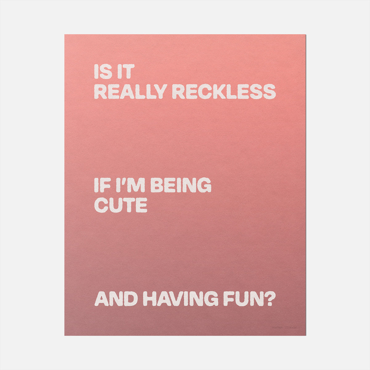 RECKLESS PRINT