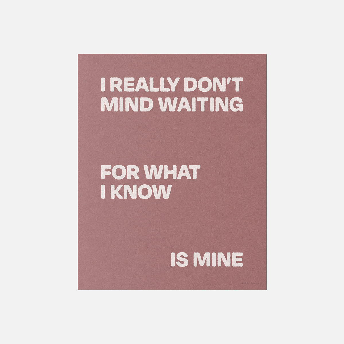 WAITING PRINT