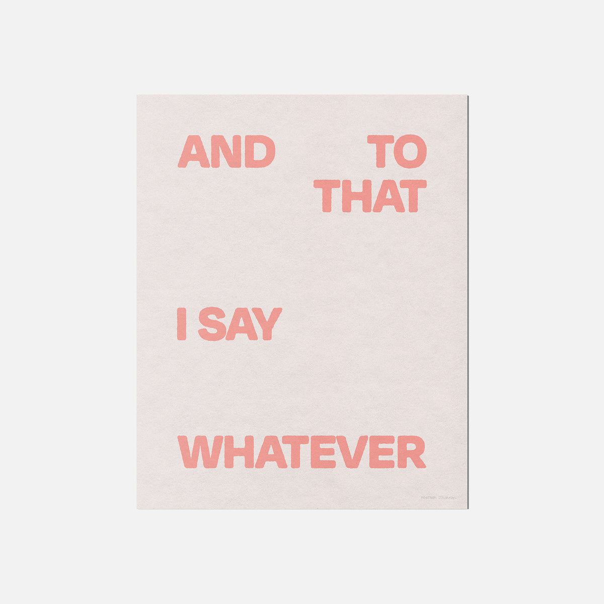 WHATEVER PRINT